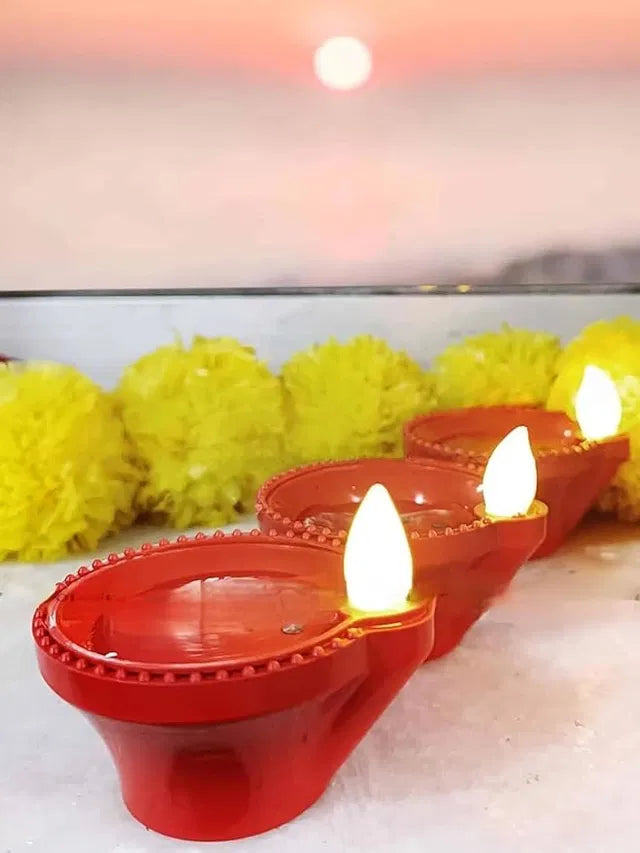 Water Sensor LED Light Diya, (12, Classic)