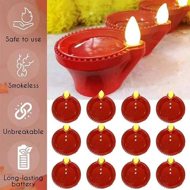 Water Sensor LED Light Diya,  (12, Classic)